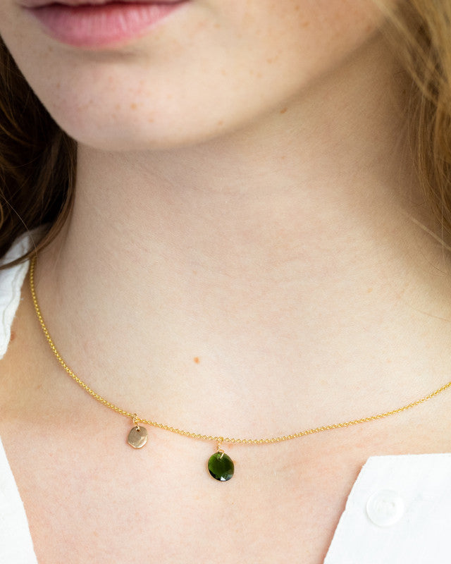 Collier Bahia Tourmaline Cyprès Or 585/1000