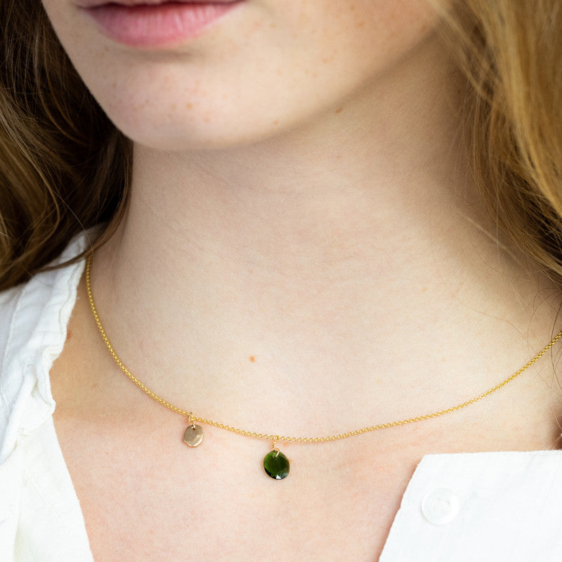 Collier Bahia Tourmaline Cyprès Or 585/1000