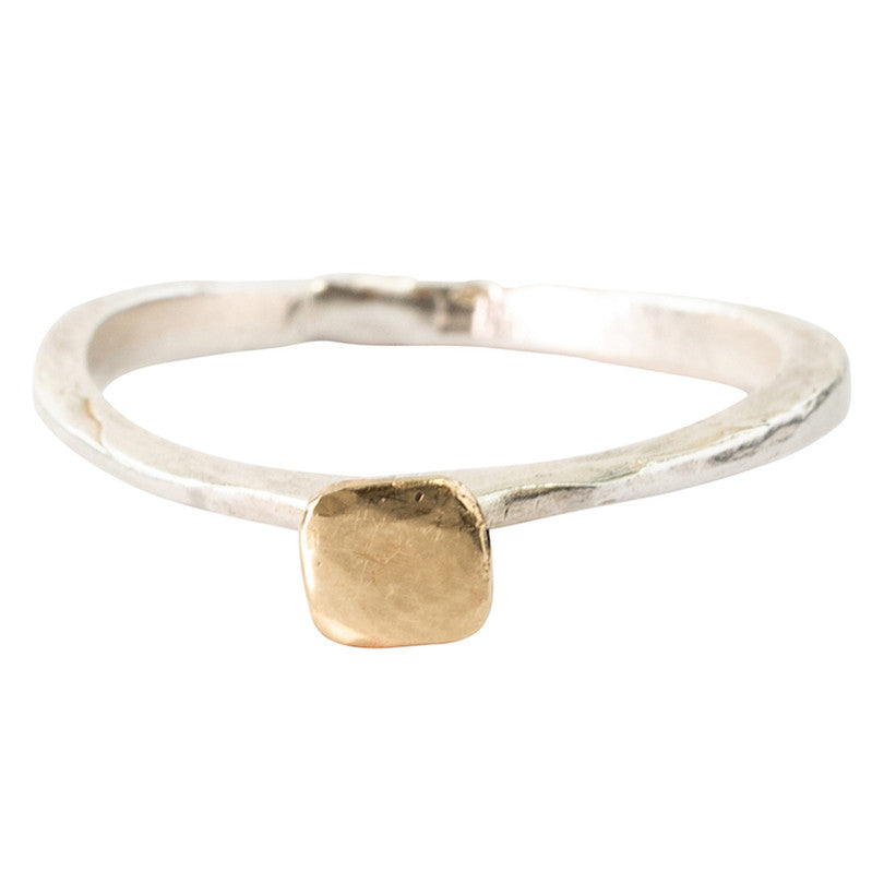 Bague Square Petit Modèle Argent 925 & Or 585/1000