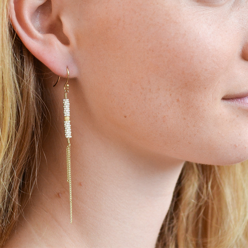 Boucles d'Oreilles Bhoutan Vermeil & Argent 1 Sphère Or 18 carats