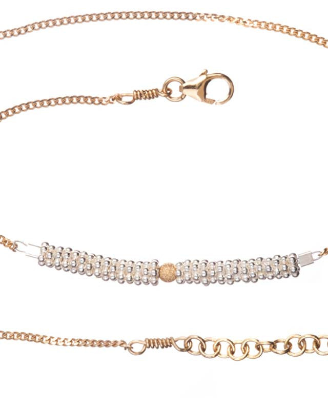 Bracelet Double Bhoutan Vermeil & Argent 1 Sphère Or 18 carats