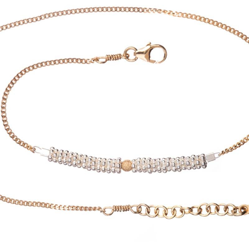 Bracelet Double Bhoutan Vermeil & Argent 1 Sphère Or 18 carats