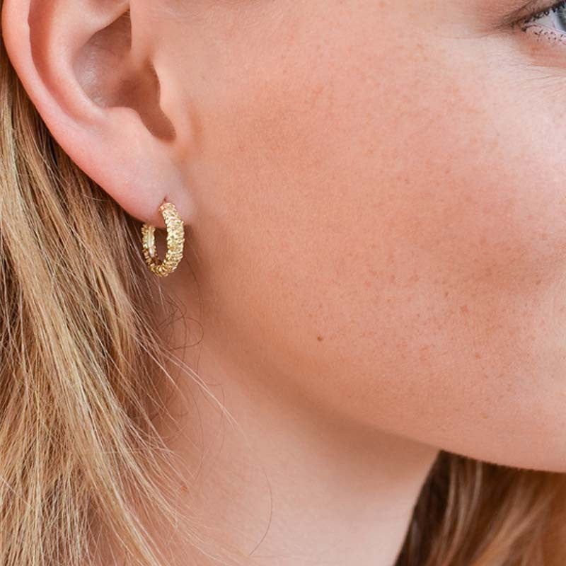 Créoles Billes Argent 925 Doré Or Clair