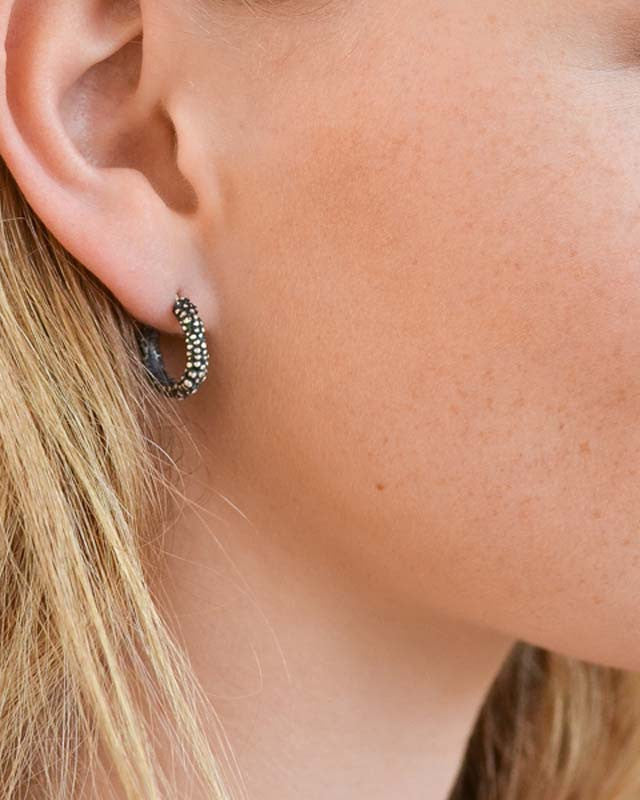 Créoles Billes Argent 925 Oxydé