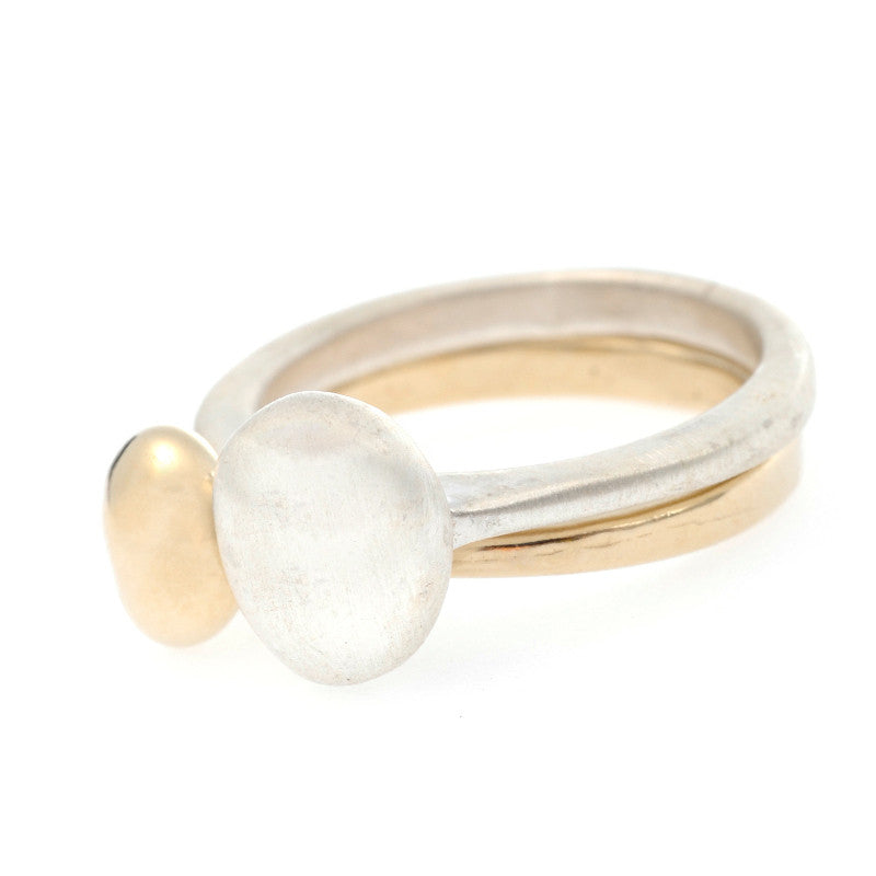 Bague Caillou Mat Argent 925 Grand Modèle