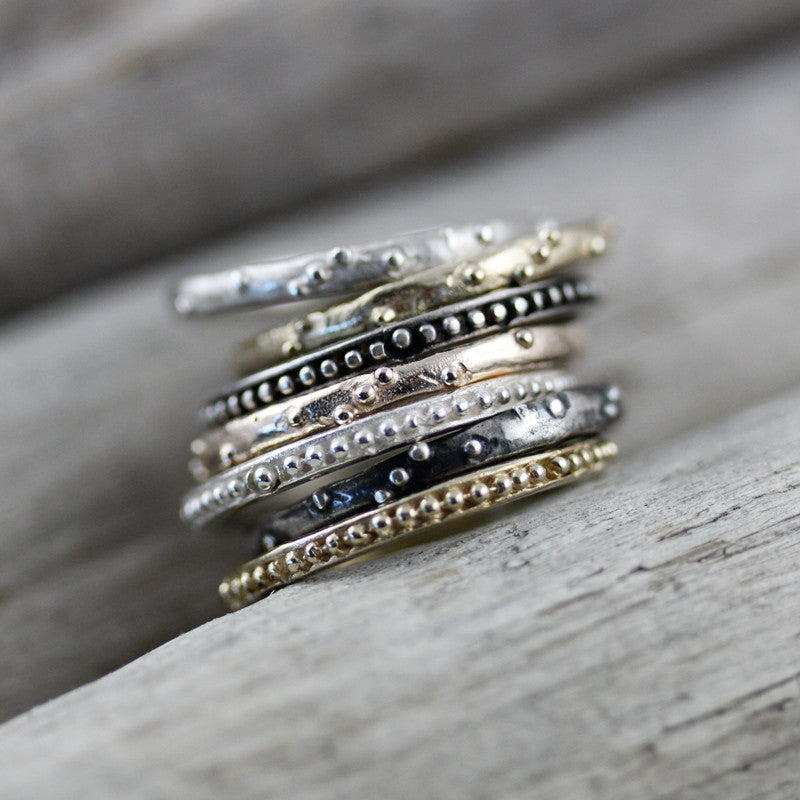 Bague Grenaille Anneau Argent 925 Oxydé