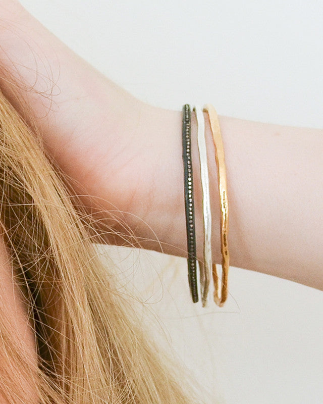 Bracelet Jonc Brindilles Argent 925 Doré à l'Or Fin