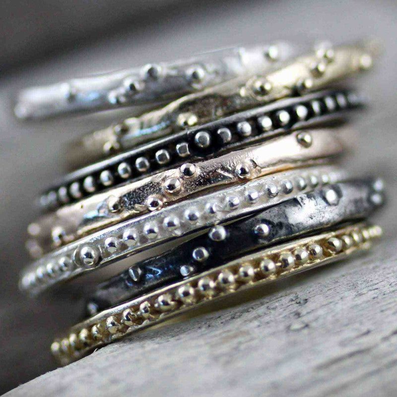 Bague Brindilles Parsemée Argent 925 Oxydé