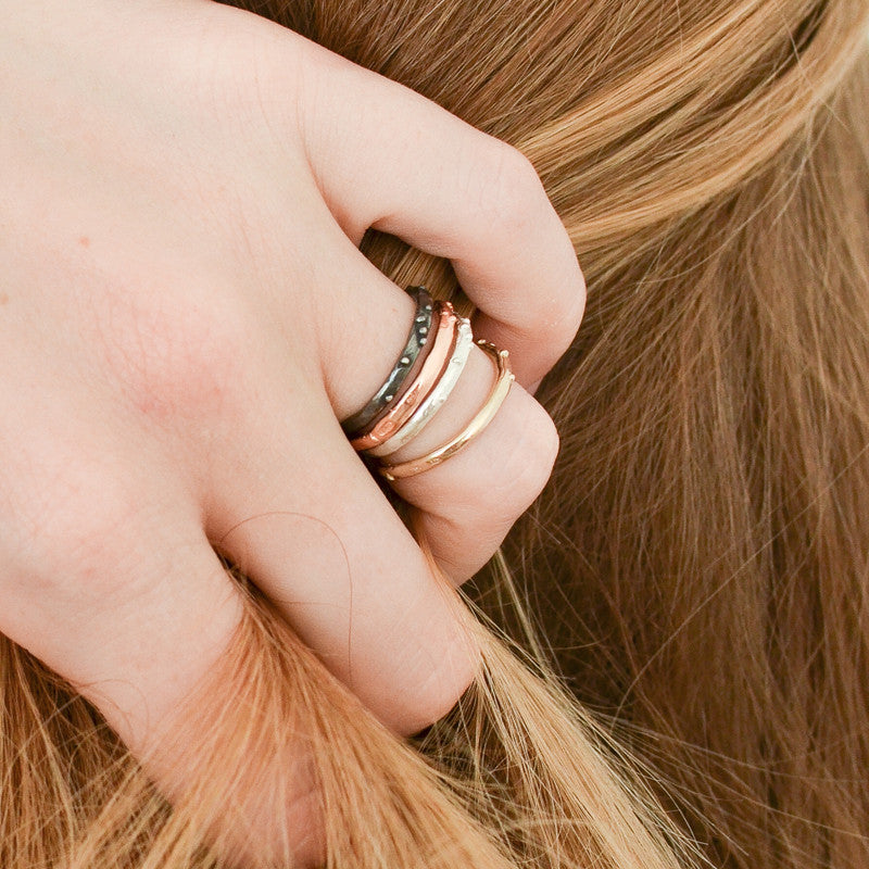 Bague Brindilles Parsemée Vermeil Or Rose