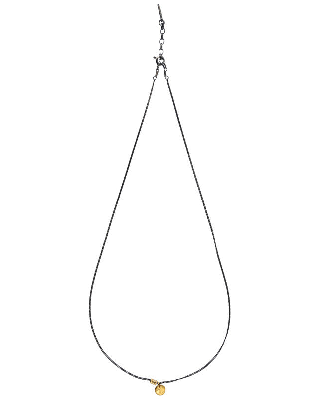 Collier Moon Argent Oxydé & Or 18 Carats