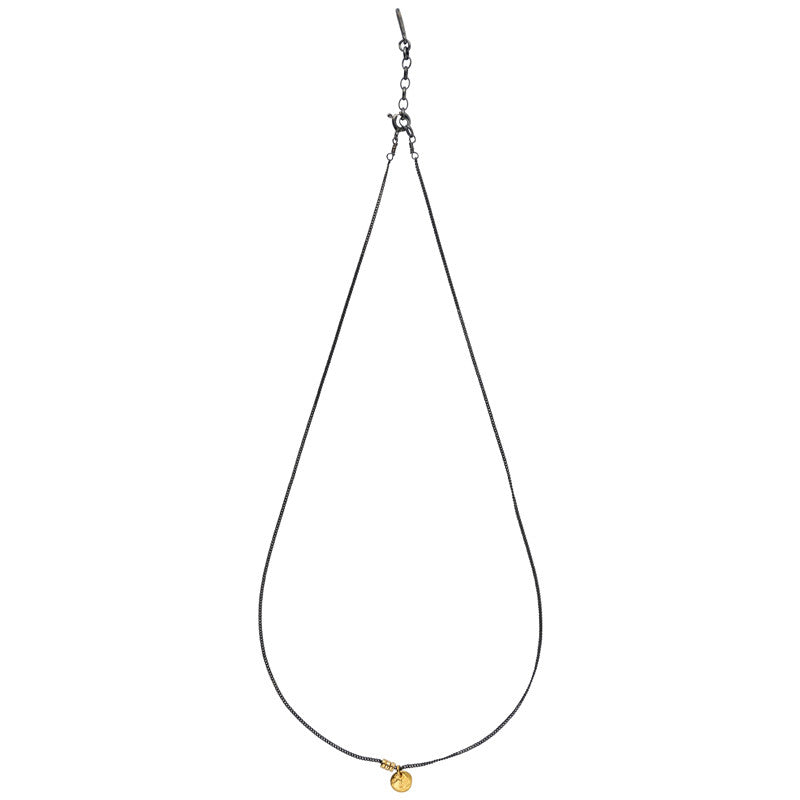 Collier Moon Argent Oxydé & Or 18 Carats