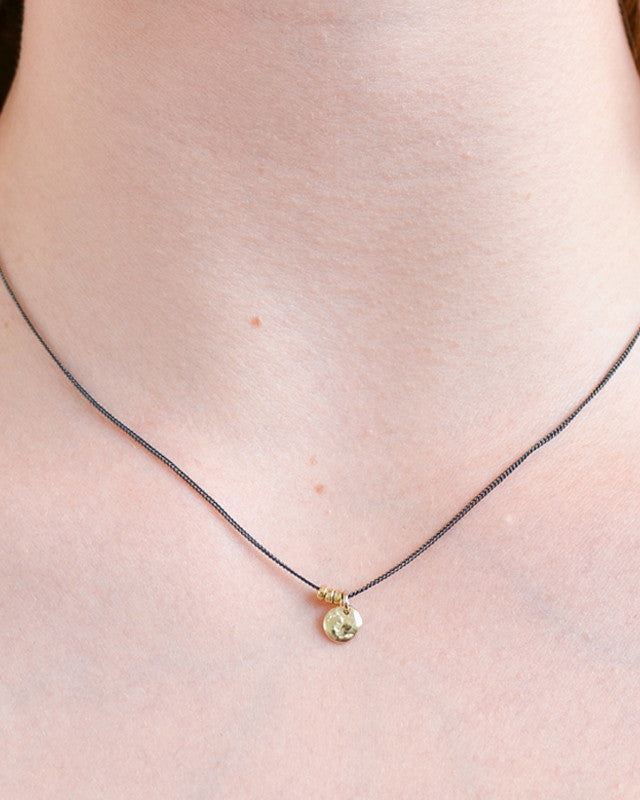 Collier Moon Argent Oxydé & Or 18 Carats