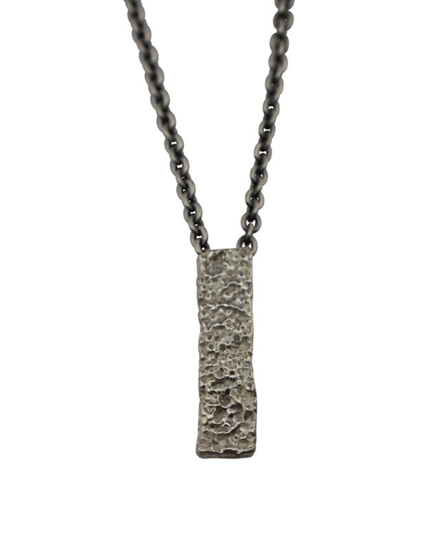 Collier Lichen Homme Argent Oxydé & Argent 925