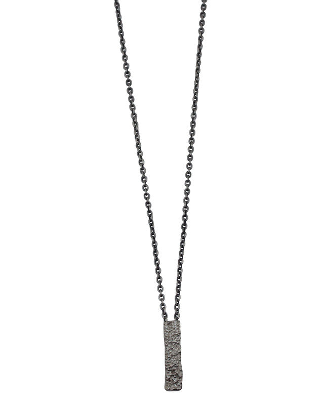 Collier Lichen Homme Argent Oxydé & Argent 925