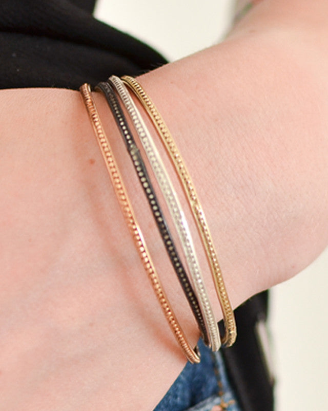 Bracelet Jonc Grenaille Argent 925 Oxydé