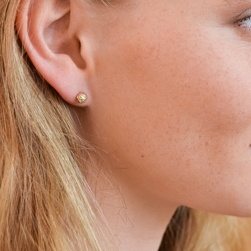 Boucles d'Oreilles Blossom Pistil Argent 925 Doré Or Clair