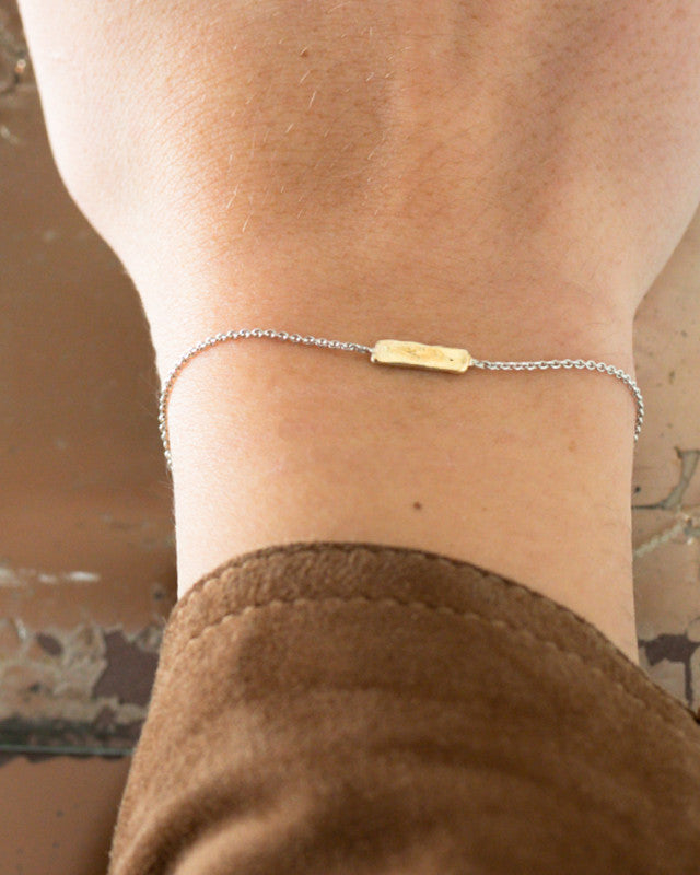 Bracelet Niger Chaîne Argent et Or 585/1000