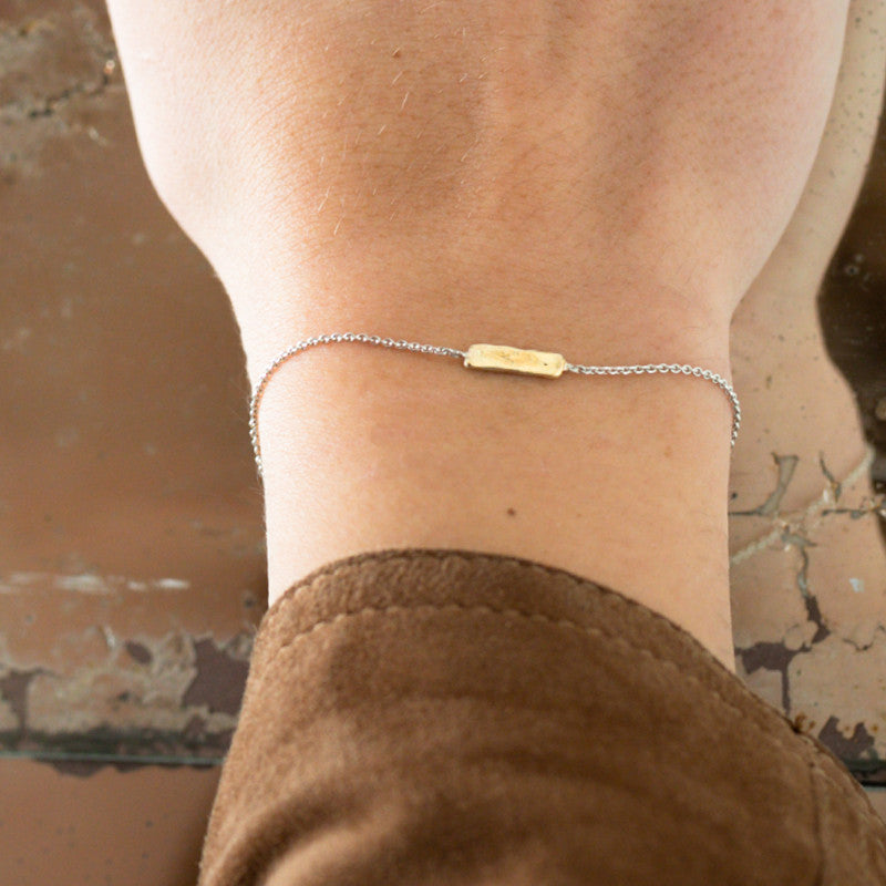 Bracelet Niger Chaîne Argent et Or 585/1000