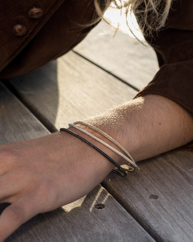 Bracelet Jonc Grenaille Argent 925 Doré Or Clair