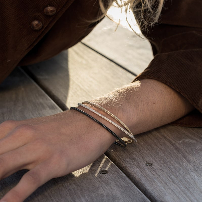 Bracelet Jonc Grenaille Argent 925 Oxydé