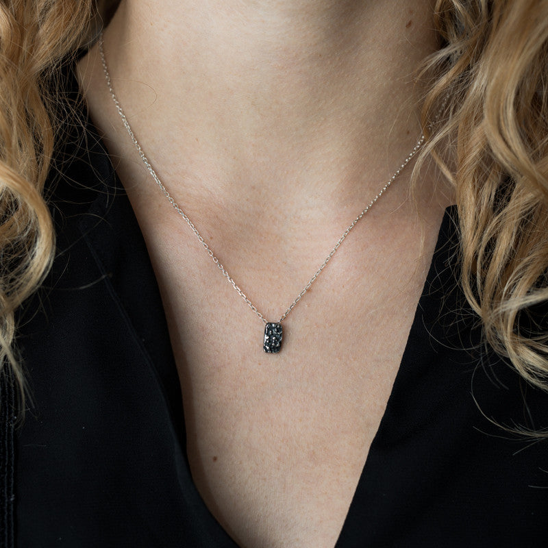 Collier Lichen PM Argent 925 & Argent 925 Oxydé