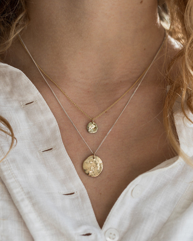 Collier Moon GM Argent 925 et Argent Doré à l'Or Fin