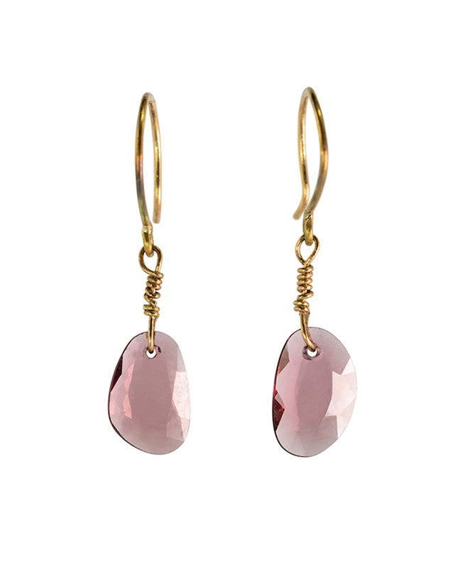 Boucles d'Oreilles Bahia Rhodolite Or 750/1000