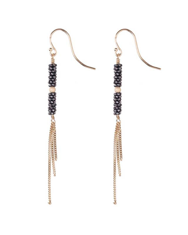 Boucles d'Oreilles Bhoutan Vermeil & Argent Oxydé 1 Sphère Or 18 carats