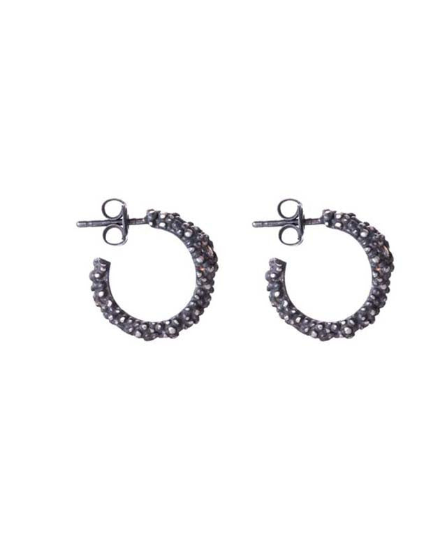 Créoles Billes Argent 925 Oxydé