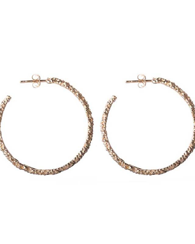 Créoles Billes Grand Modèle Argent 925 Doré Or Clair