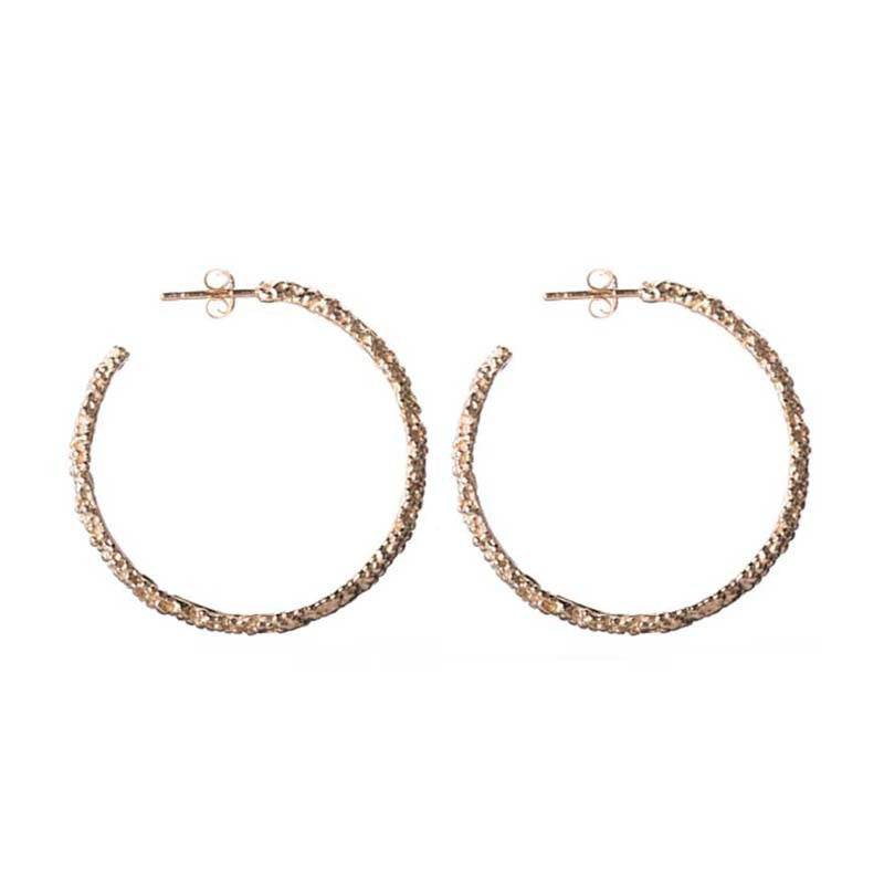 Créoles Billes Grand Modèle Argent 925 Doré Or Clair