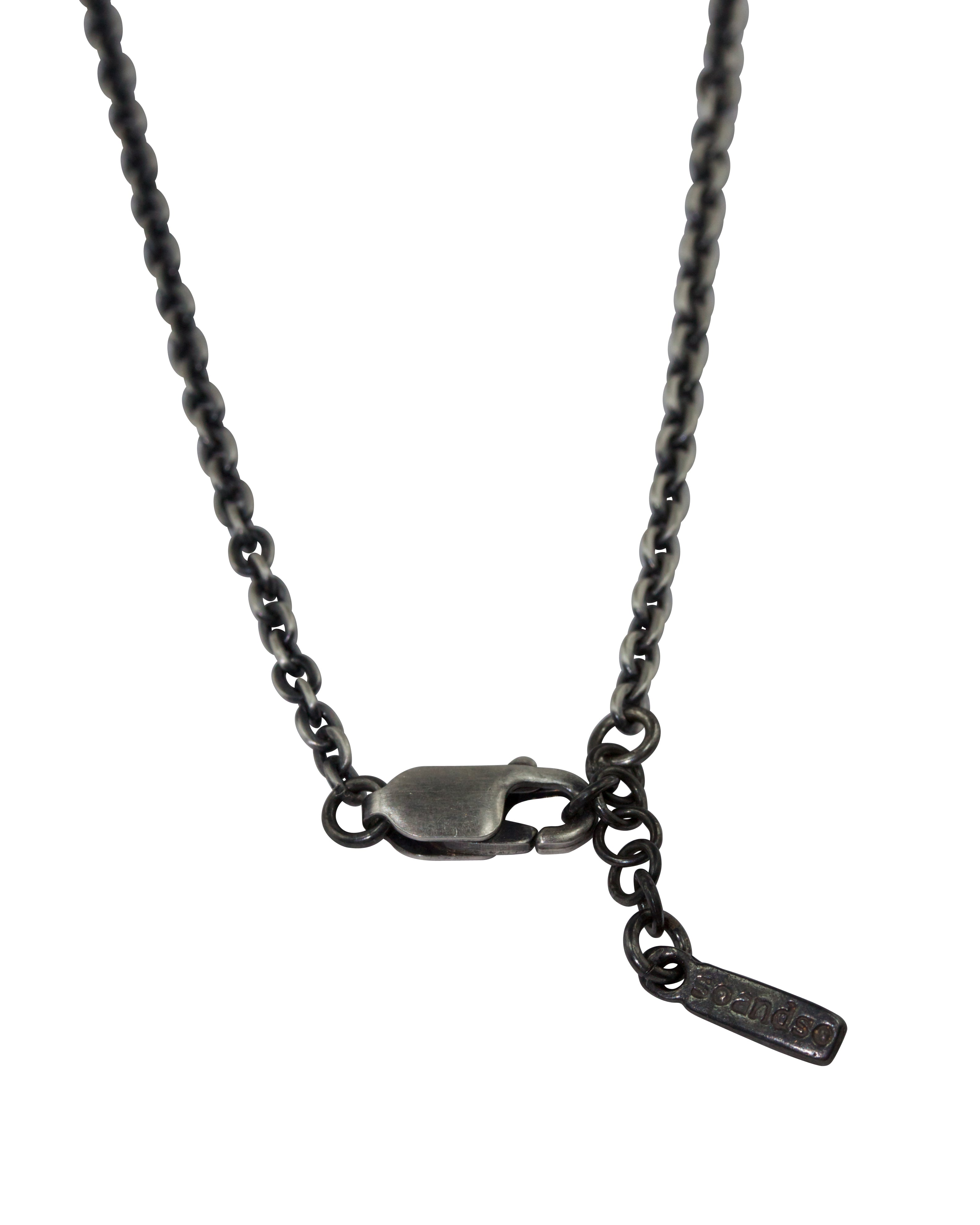 Collier Lichen Homme Argent Oxydé
