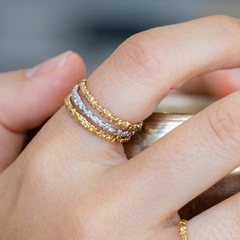 Bague Billes Fine Or Blanc 18 Carats