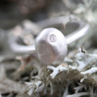 Bague Caillou 1 Diamant Mat Argent 925 Grand Modèle