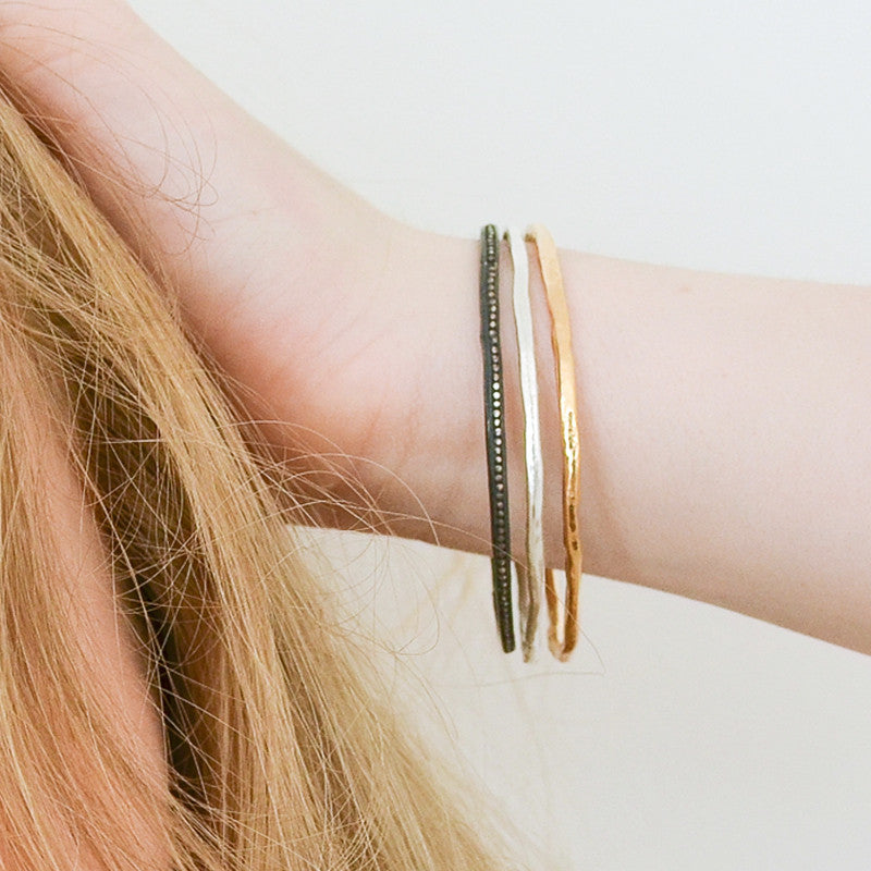 Bracelet Jonc Brindilles Argent 925 Doré à l'Or Fin