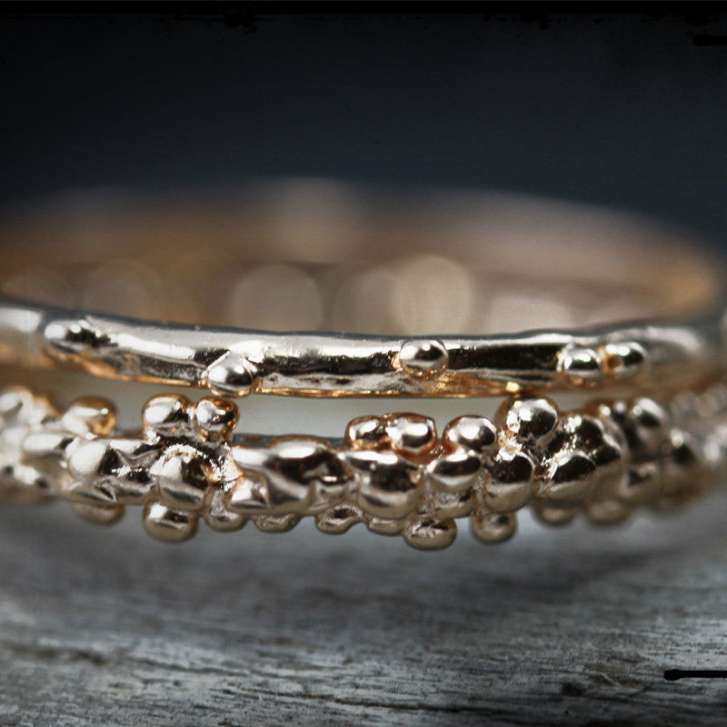 Bague Brindilles Fine Parsemée Or Rose 18 Carats