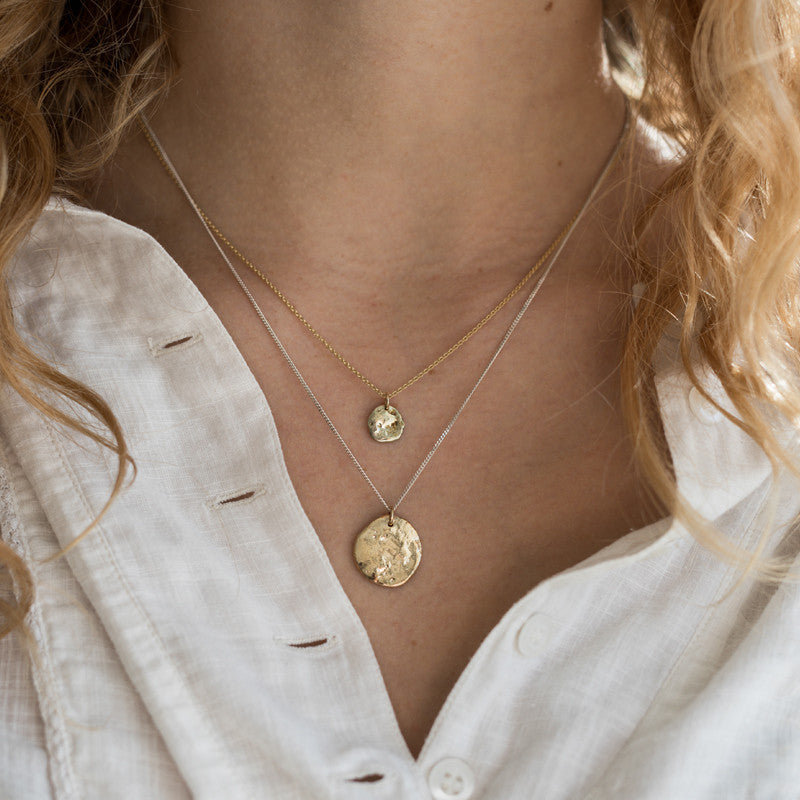 Collier Moon GM Argent 925 et Argent Doré à l'Or Fin