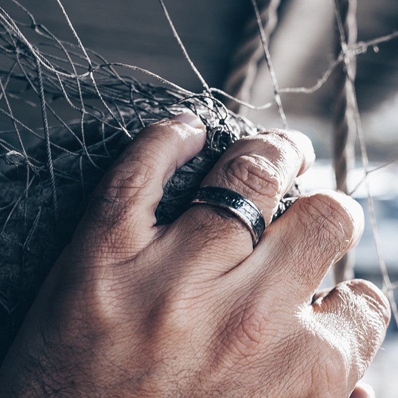 Bague Magma Homme Argent Oxydé