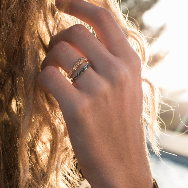 Bague Forest Rondin Argent Oxydé 925